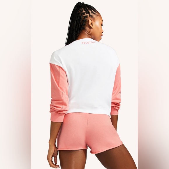 Peloton Unwind Drawstring Cotton Shorts NWT - Pink, Women’s Size Small - Picture 2 of 10